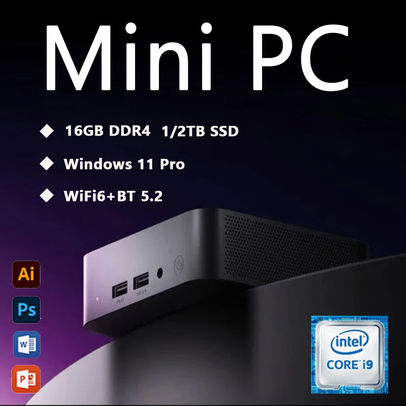 新品未使用ミニPC PC Core i9 8950hk 16GB 1TB Mini PC Windows 11 Pro Intel Core i9 8950HK 16GB DDR4 1TB