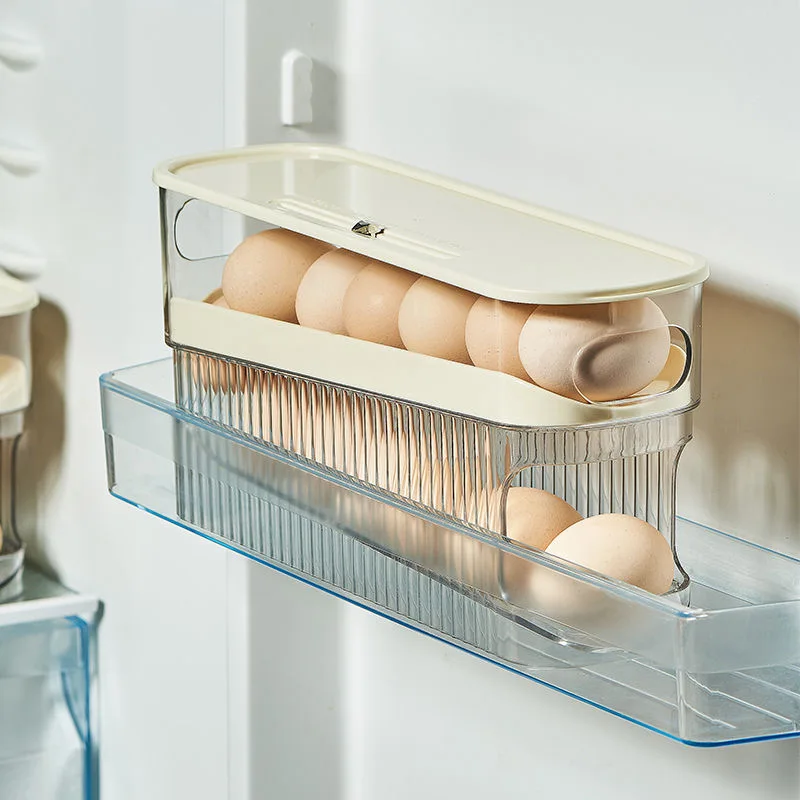 Refrigerator Egg Storage Box Automatic Scrolling Egg Rack Kitchen Egg Organizer Dedicated Egg Carton Rolli Egg Dispenser 3