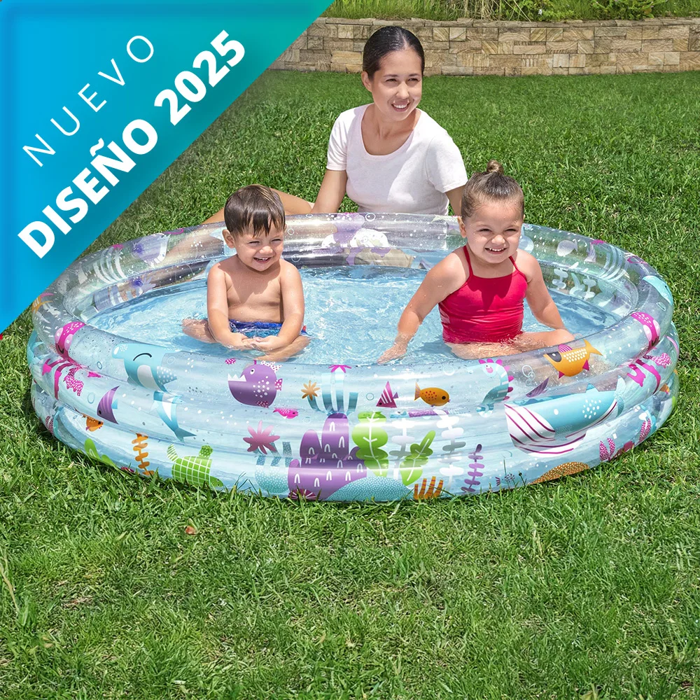 Alberca Inflable Redonda Infantil De Peces Chica 152 Cm