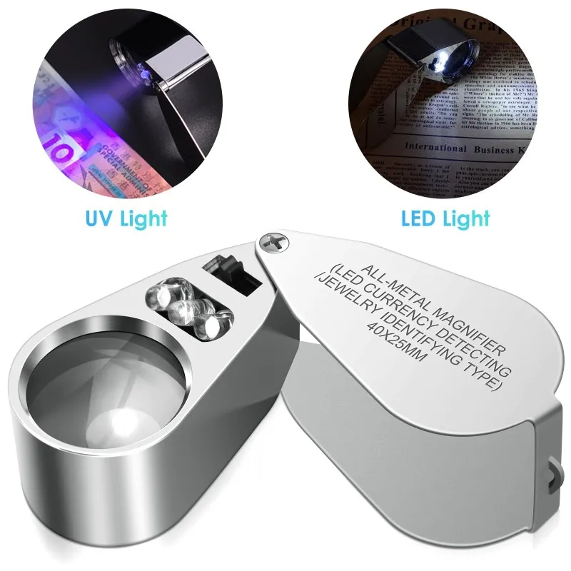 40x LED UV Jewelers Loupe & Portable Folding Magnifier for Coins photo review
