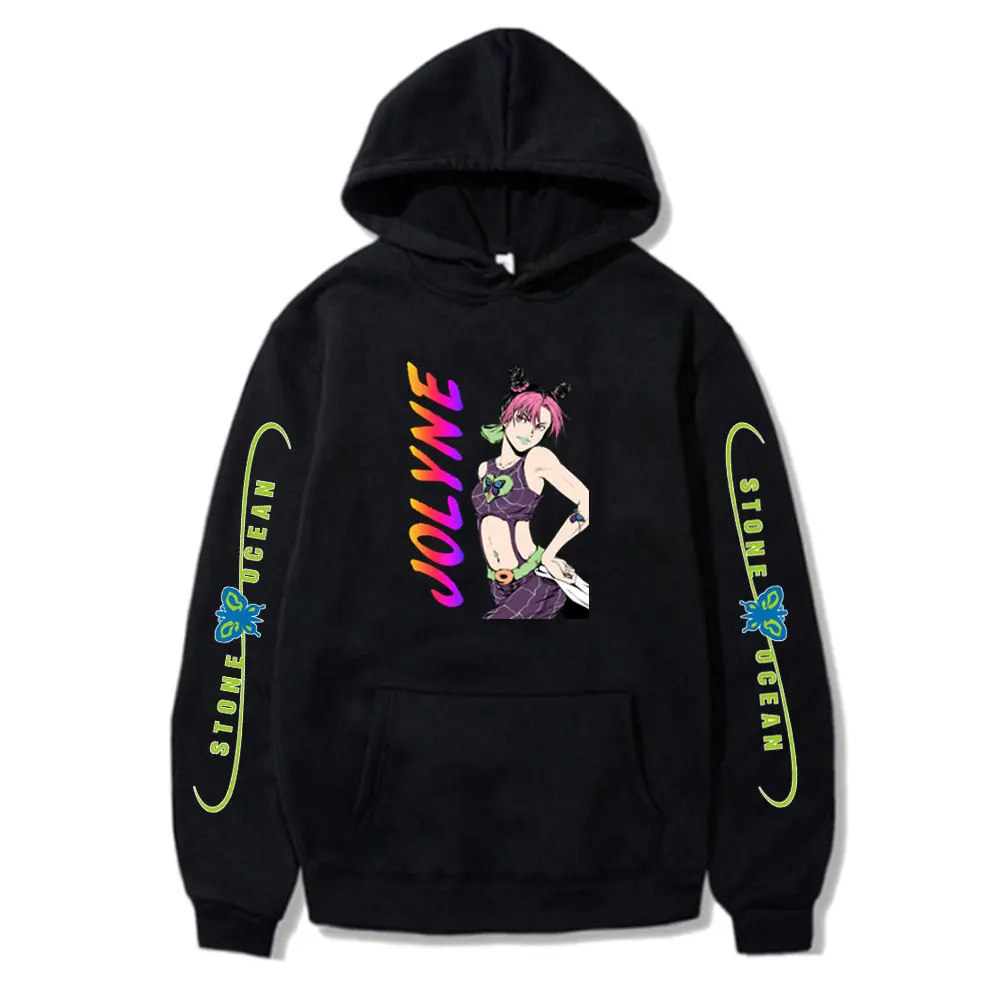 

JoJo's Bizarre Adventure Hoodies Jolyne Creative Design Graphic Unisex Pullover Autumn Retro Casual Comfortable Soft Man's Hoody