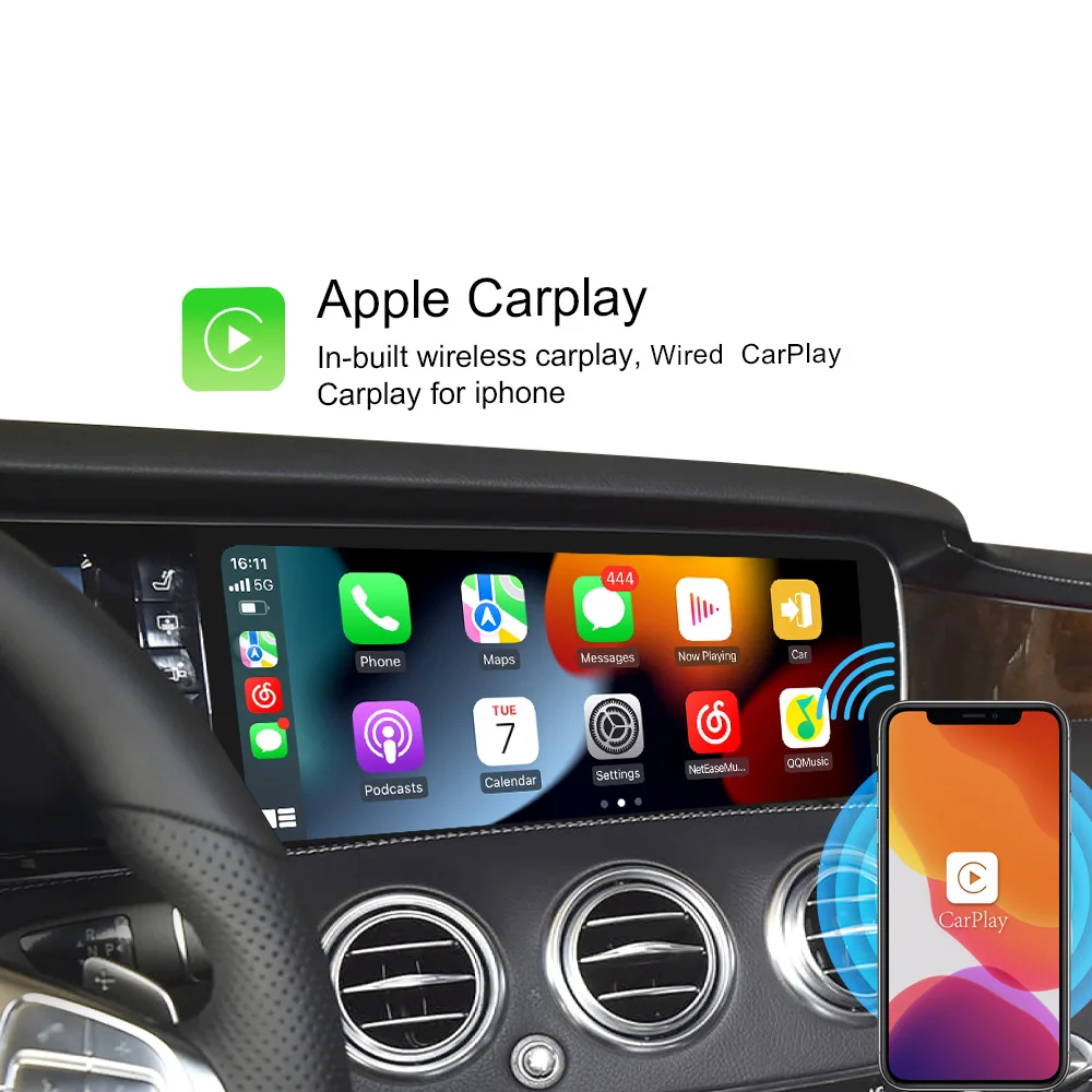 Mercedes Benz S Class W222/W217 (2013-2018) NTG 4.5/4.7/5.0/5.1/5.5  Retrofit CarPlay and Android Auto Upgrade Kit