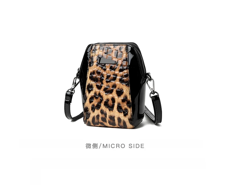 Modische Handtasche mit Leopard- und Krokodil-Muster Damen Mini Schultertasche – Detail 16