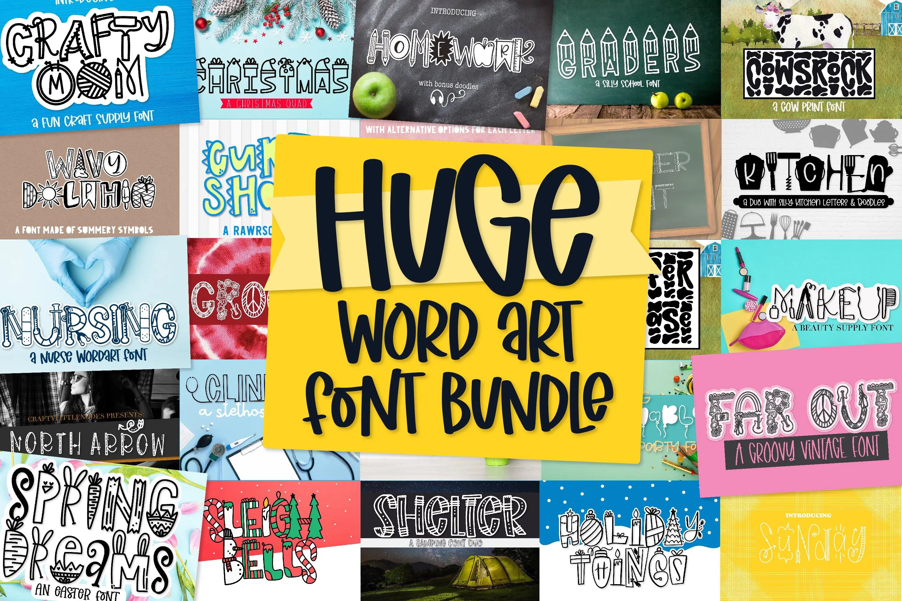 HugeWordArtFontBundle29Fontsfrom20FamiliesSVGDXFEPSAIPDF.jpg