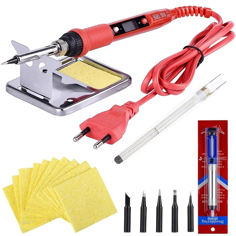 JCD 908S Soldering Iron Kits Heating Tools Rework With Indicator Light Handle BGA Professional Welding  Repair Tools car audio distribution fuse block with ground mini fuse box distribution block 0 4ga 4 way fuses holder amp red led indicator