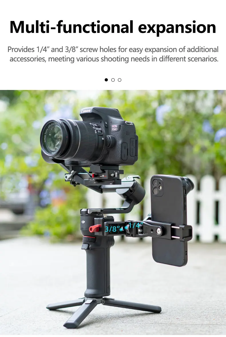 Description Picture 6 of itemExtension Magic Arm Foldable L Bracket for DJI Ronin RS4 RS3 PRO Mini RS2 Camera Gimbal Stabilizer Handle Sling Grip Mounting