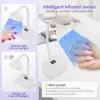 Wireless Nail Lamp LED UV Nail Dryer Rechargeable Auto Sensing Touch Control Fast Drying Nail Light 360° Bendable Table Lamp 3