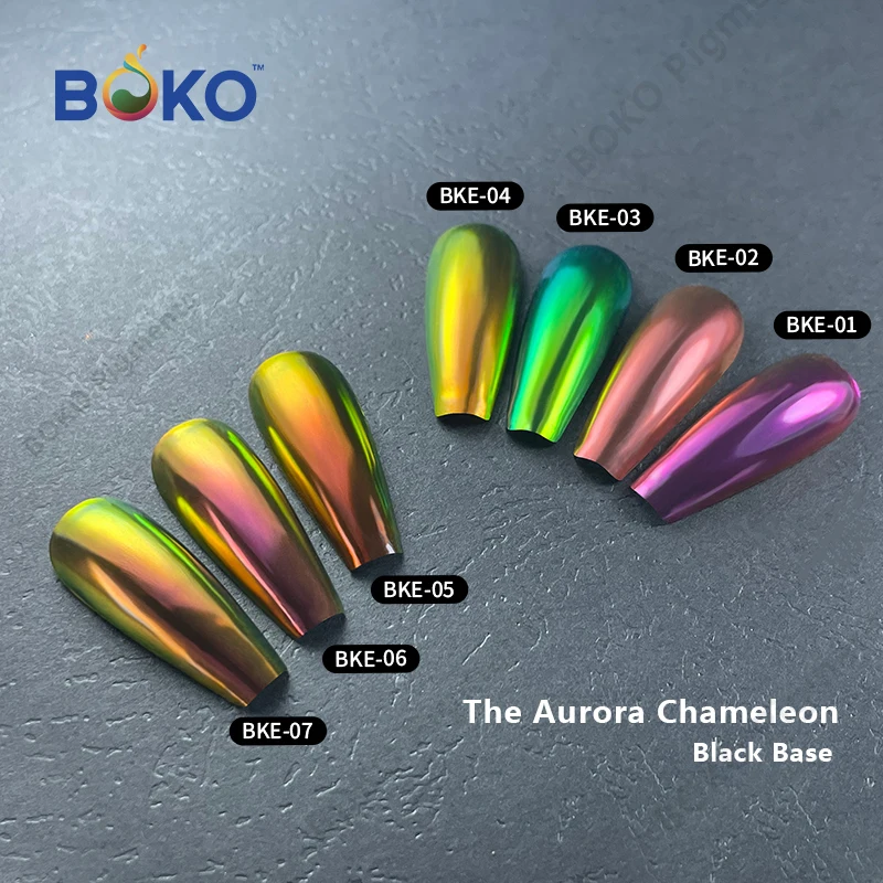 BOKO New Aurora Nail Powder Mirror Effect Chrome Nail Art Mermaid Rainbow Chameleon Effect