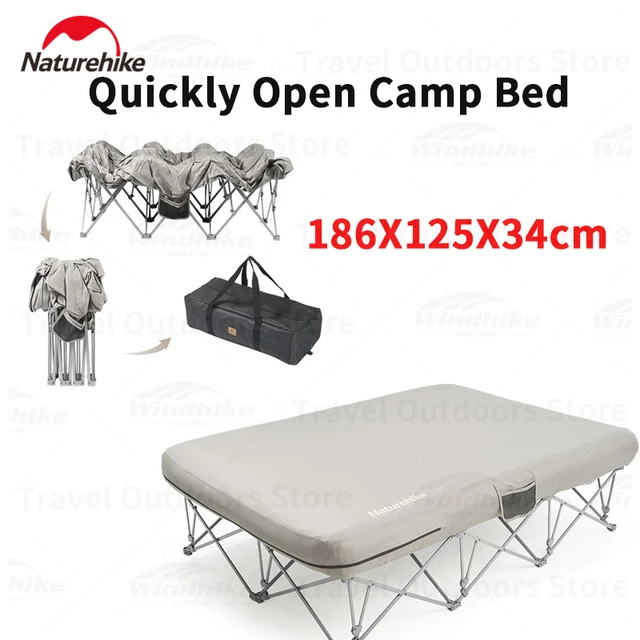 Natureifa-Lit de camping portable pliable pour 2 personnes, ouverture  rapide, 186x125cm, tente de camping, maison, lit de bureau, roulement à 120  1948 - AliExpress