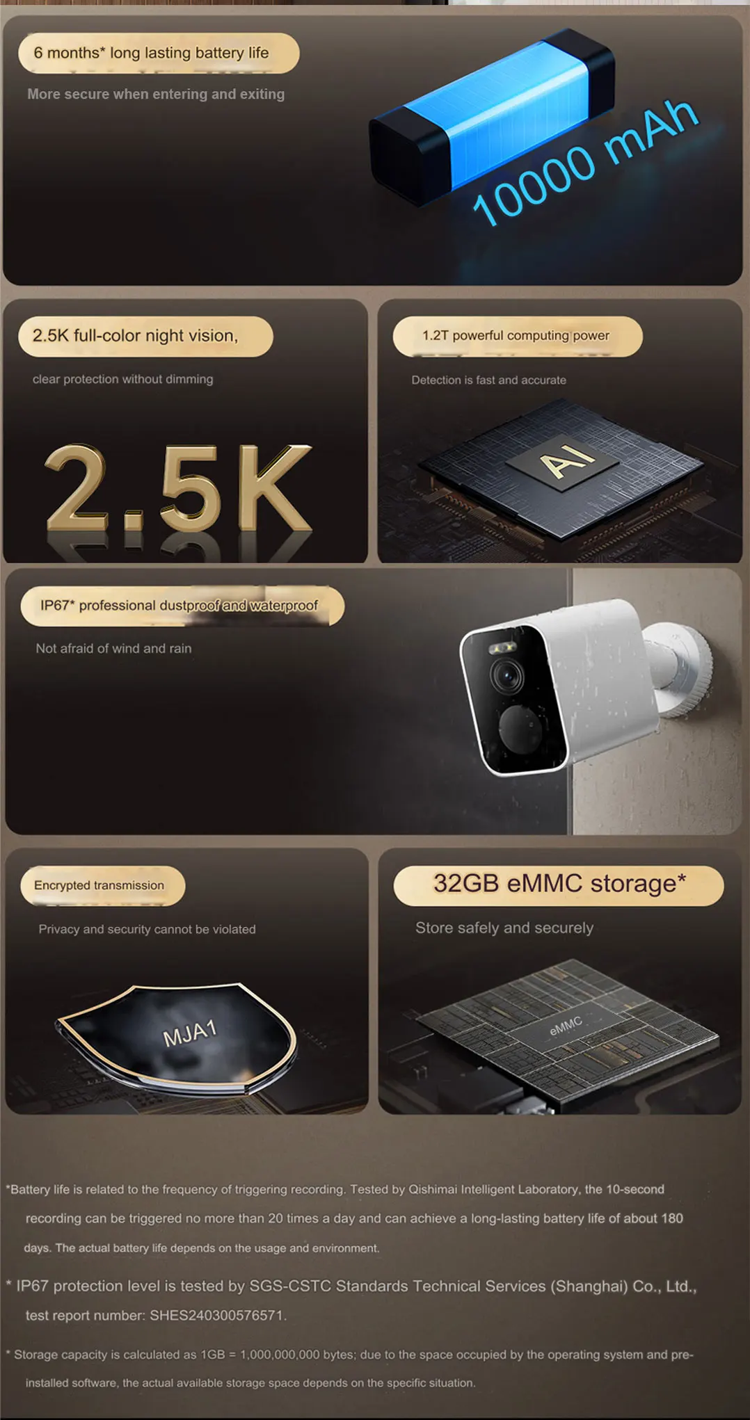 Bw500 Xiaomi Security Camera Battery Xiaomi BW500 Outdoor Camera