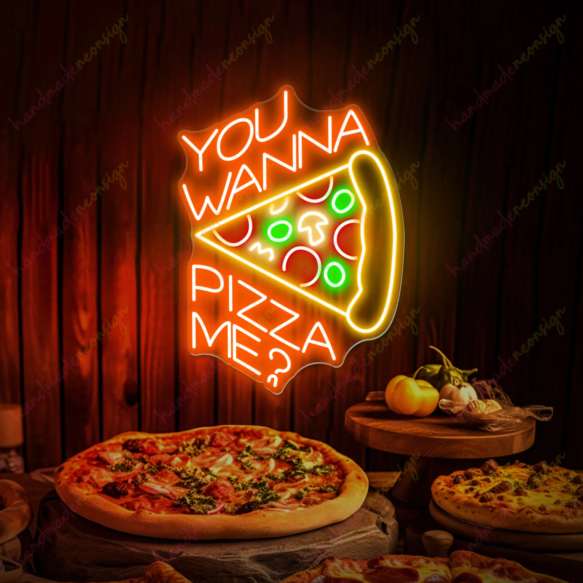 Insegna Al Neon A Led Personalizzata Che Vuoi Pizza Me Sign Wall Decor Personalizzata Pizza Sign Shop Bar Restaurant Party Welcome Sign