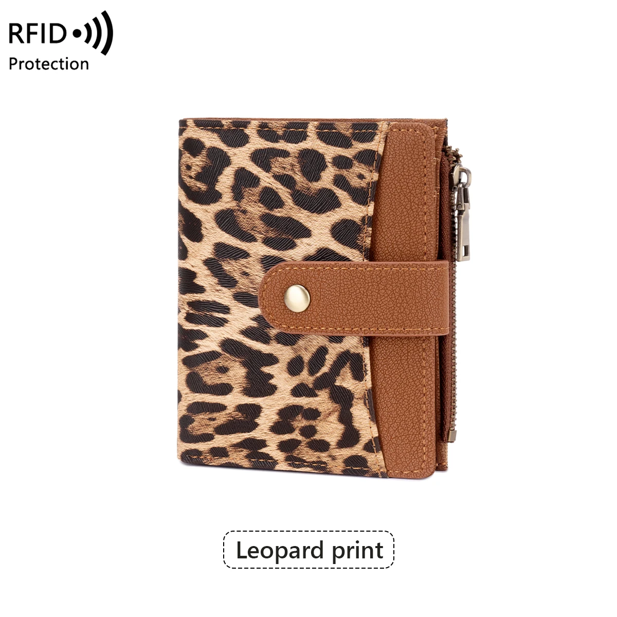 Elegant RFID Blocking Women's Trifold Wallet with Zippered Coin Pocket - Durable PU Leather Card Holder