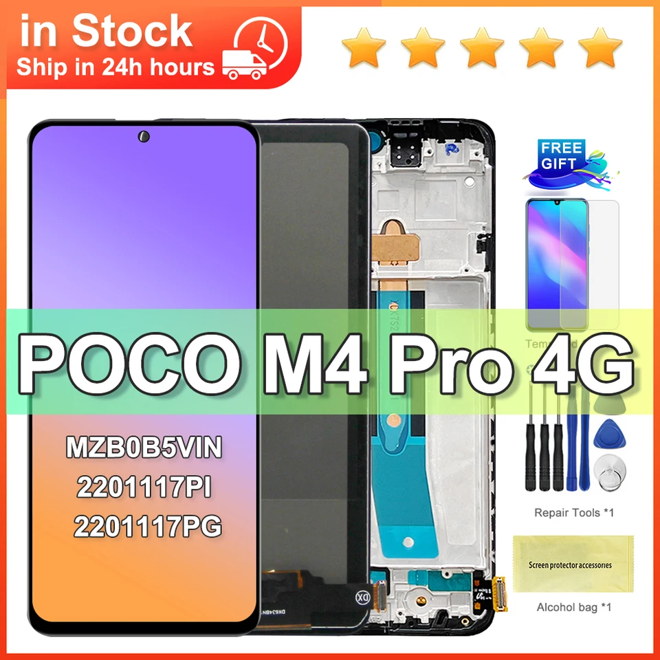 Kit écran Complet (vitre + LCD) Pour Xiaomi Poco M4 Pro 4G - 6.43" Bleu - Neuf Garantie 1 An