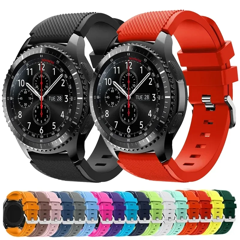 22mm/20mm for Samsung Galaxy Watch6 Classic 47 Gear S3 Silicone corre Bracelet Amazfit GTS 4/2/2e/GTS2/2e/3/Pro Huawei GT4 Strap