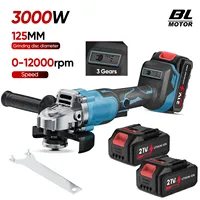 Meuleuse d'angle électrique sans balais à 3 vitesses, taille de disque 125 mm, outil de coupe sans fil rechargeable, équipement de polissage robuste pour le bois et l'élimination de la rouille, entièrement compatible avec la batterie Makita 18 V, idéal pour l'atelier, la construction et la rénovation 1