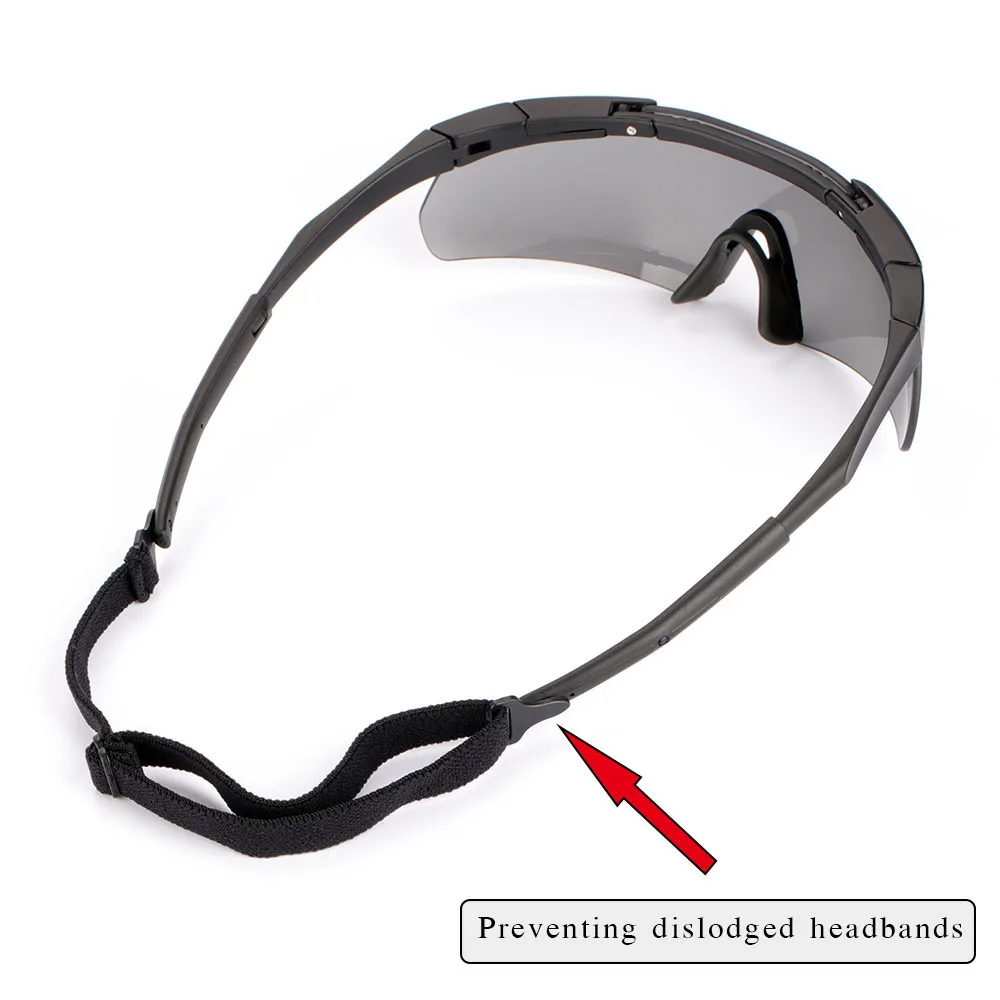 Tactical Goggles Safety Goggles New Tactical Goggles Outdoor Sports Climbing Fishing Safety Glasses CS Game Equipment 3 Lens Set Protection Eyewear