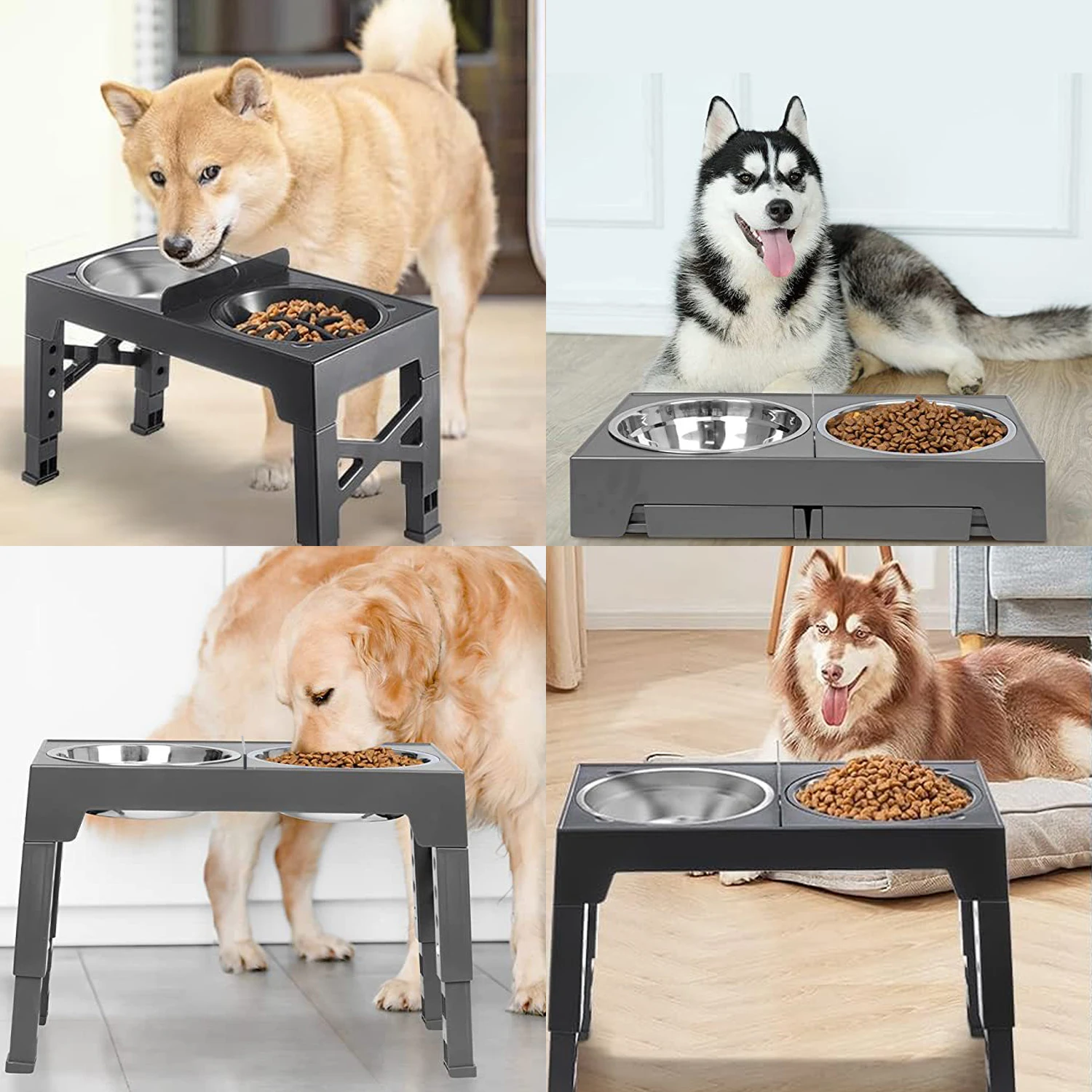 foldable dog bowl stand storage