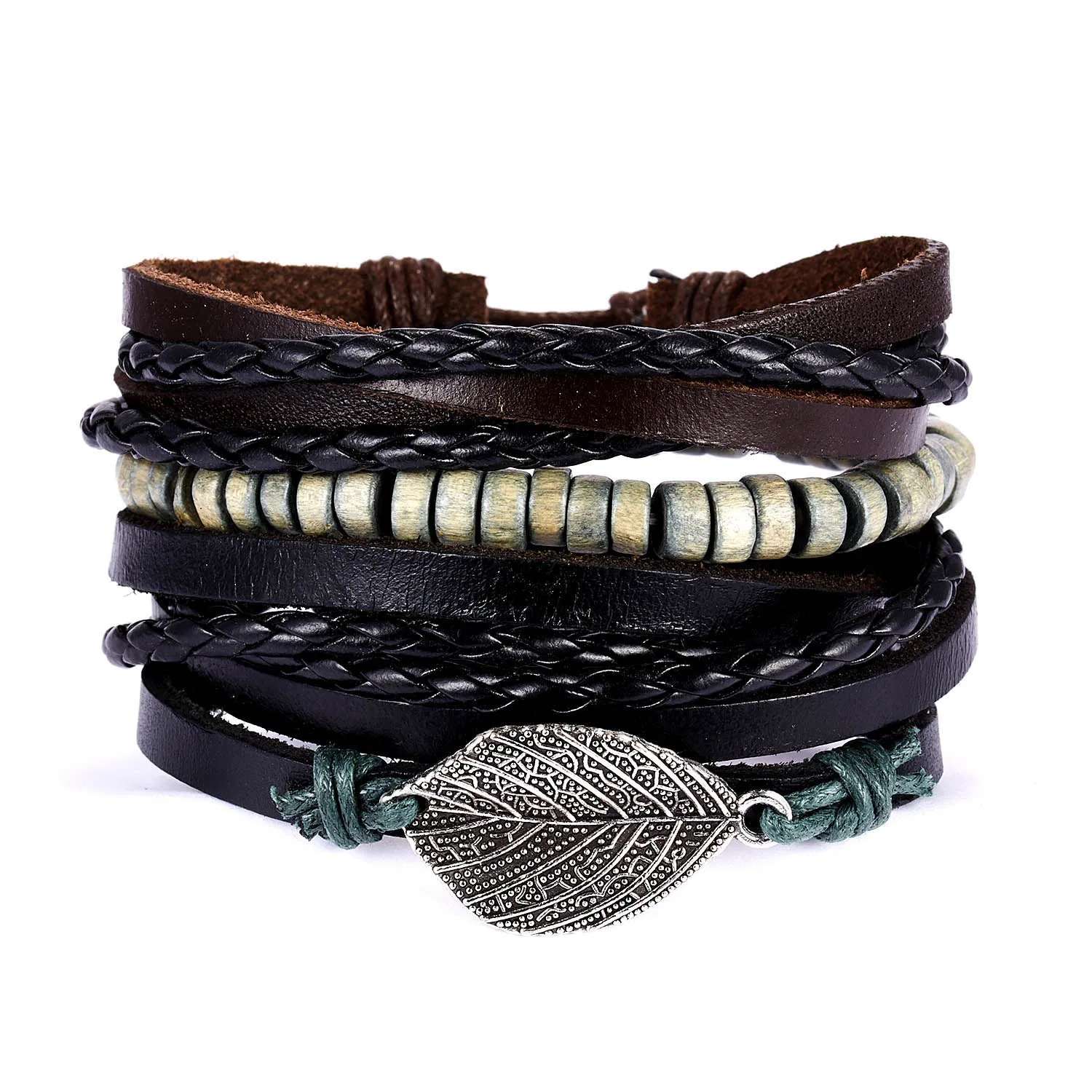 Multilayered Leather Bracelet - Image 5