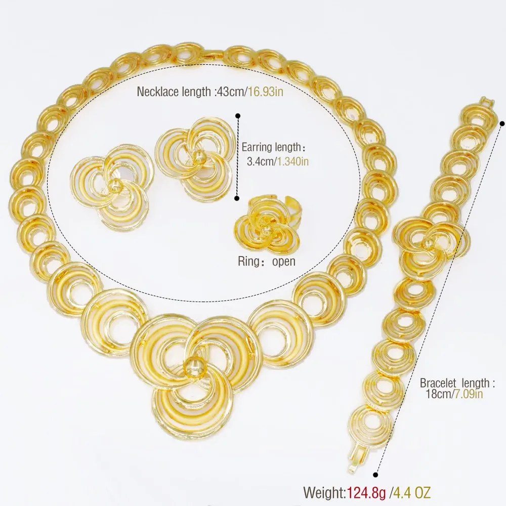 Elegant Women Necklaces Jewelry Sets Gold Color Jewelry On The Neck Wedding Party Accessories conjunto de joyeria para mujer - 2