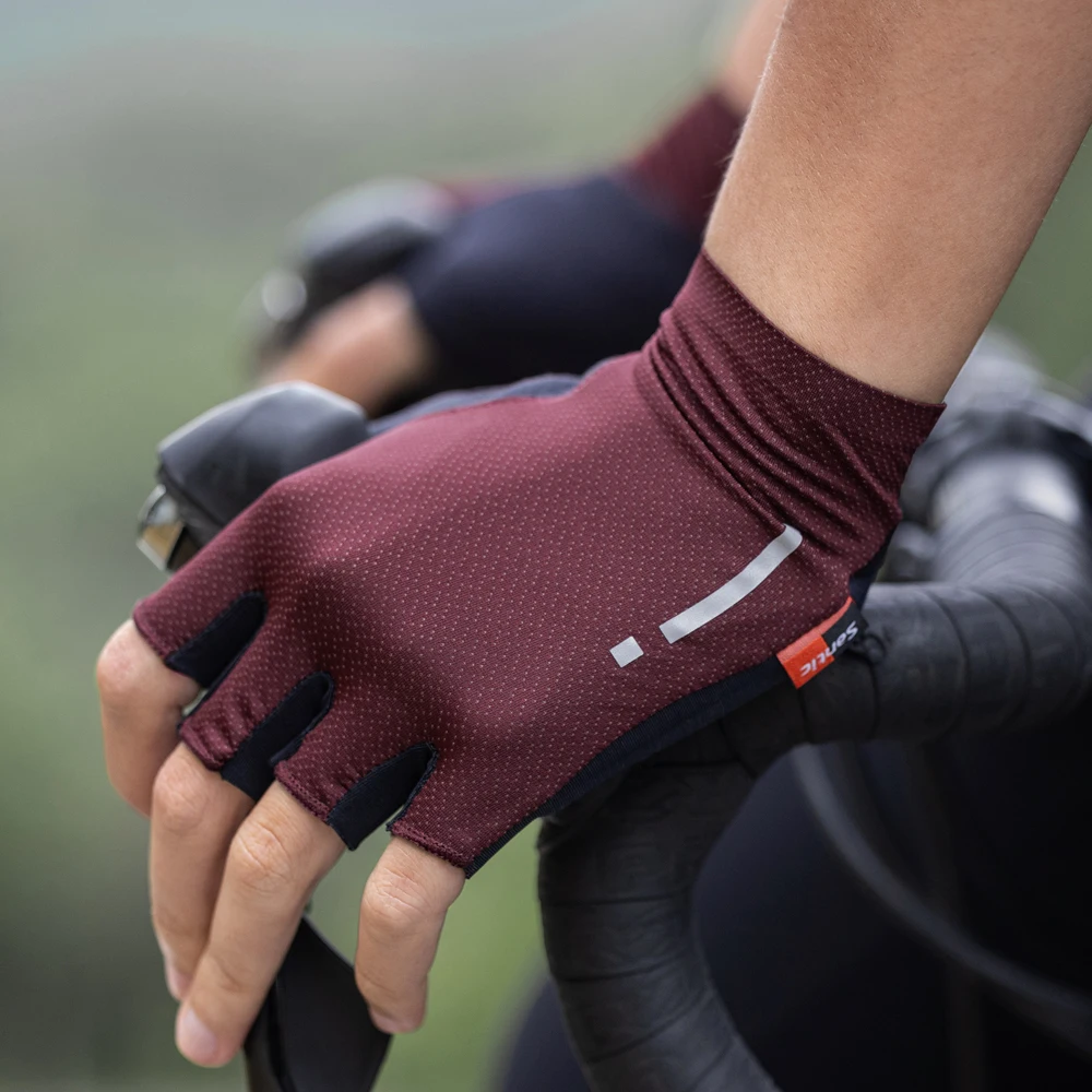 Santic Cycling Gloves Summer Outdoor Bicycle MTB Half Finger Gloves Anti-friction Breathable Finger Protective Cover Universal