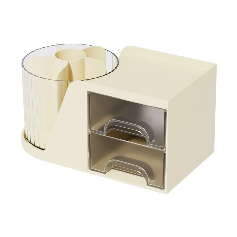 Rotating Drawer Pen Holder Multi-functional Office Organizer Pencil Student Desk Ganizer Storage Box for Makeup Brush Holder