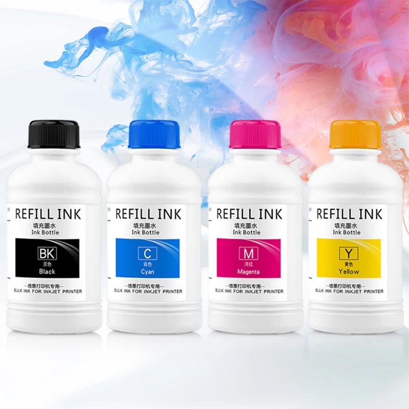 250ML 4Colors/Set Universal Refill Dye Ink For Canon/HP/Epson/Brother Desktop Inkjet Printer K C M Y 4Color