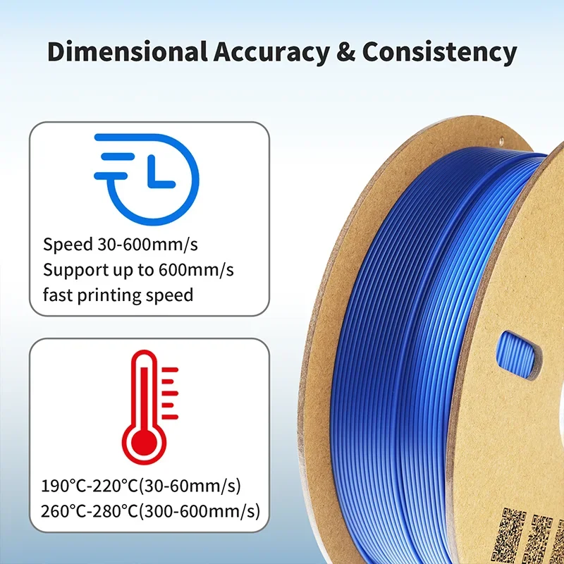 클리어 아웃 FDM 컨쥬어 필라멘트, 고속 GPLA, 1.75mm 치수 정확도, 3D 프린터 재료용 낮은 수축