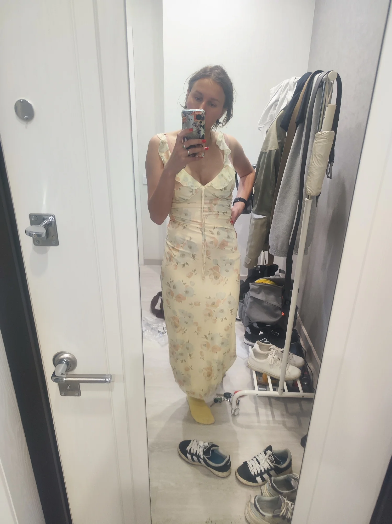 Cryptographic Summer Floral Print Plunge Maxi Dress photo review