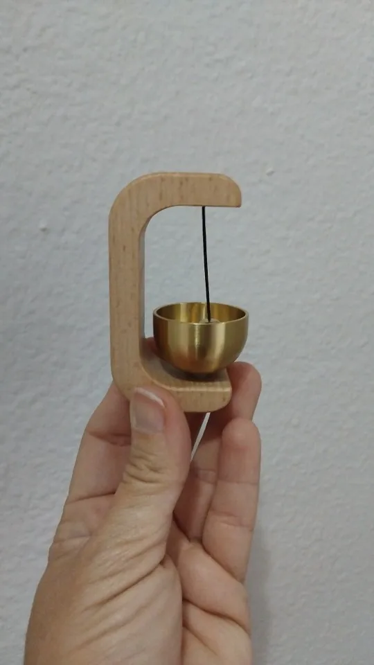 Magnetic Walnut Wood Doorbell with Wind Chimes photo review