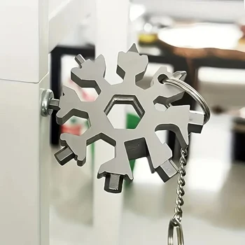 1/2 Snowflake Multi Functional Tool Silver, Unique Multi Functional Tool Screwdriver and Wrench, Gift for Men and Dad 1