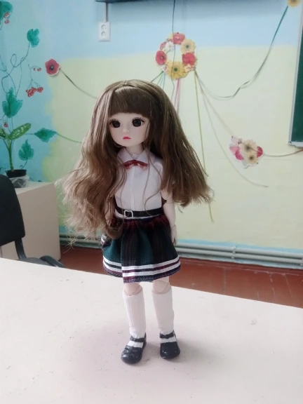 30cm Bjd Doll 12 Moveable Joints 1/6 Girl's Dress 3D Brown Eyes Toy with Clothes Shoes Kids Toys for Girl Children Gift photo review