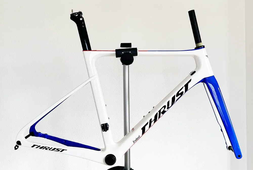 THRUST t1000 Carbon Road Bike Frame, White-Blue Disc Brake