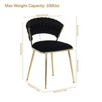 Comanlai 2-х предметный кухонный стул, стул для гостиной, с металлическим каркасом, эргономичный для кухни, гостиной, балкона, бархатное сиденье — изображение 6