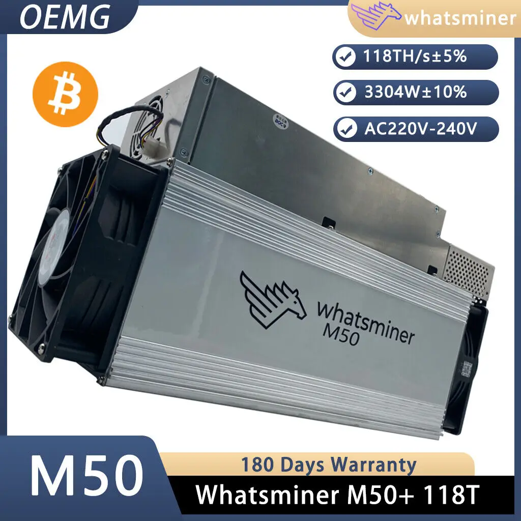 

BUY 3 GET 2 FREE Whatsminer M50 118TH 3304W SHA-256 BTC Bitcoin Miner ASIC Mining Machine