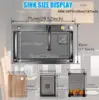 Nano Black Flying Rain Drop In Stainless Steel Watefall Kitchen Sink Single Bowl with Pull Down Faucet Se 2