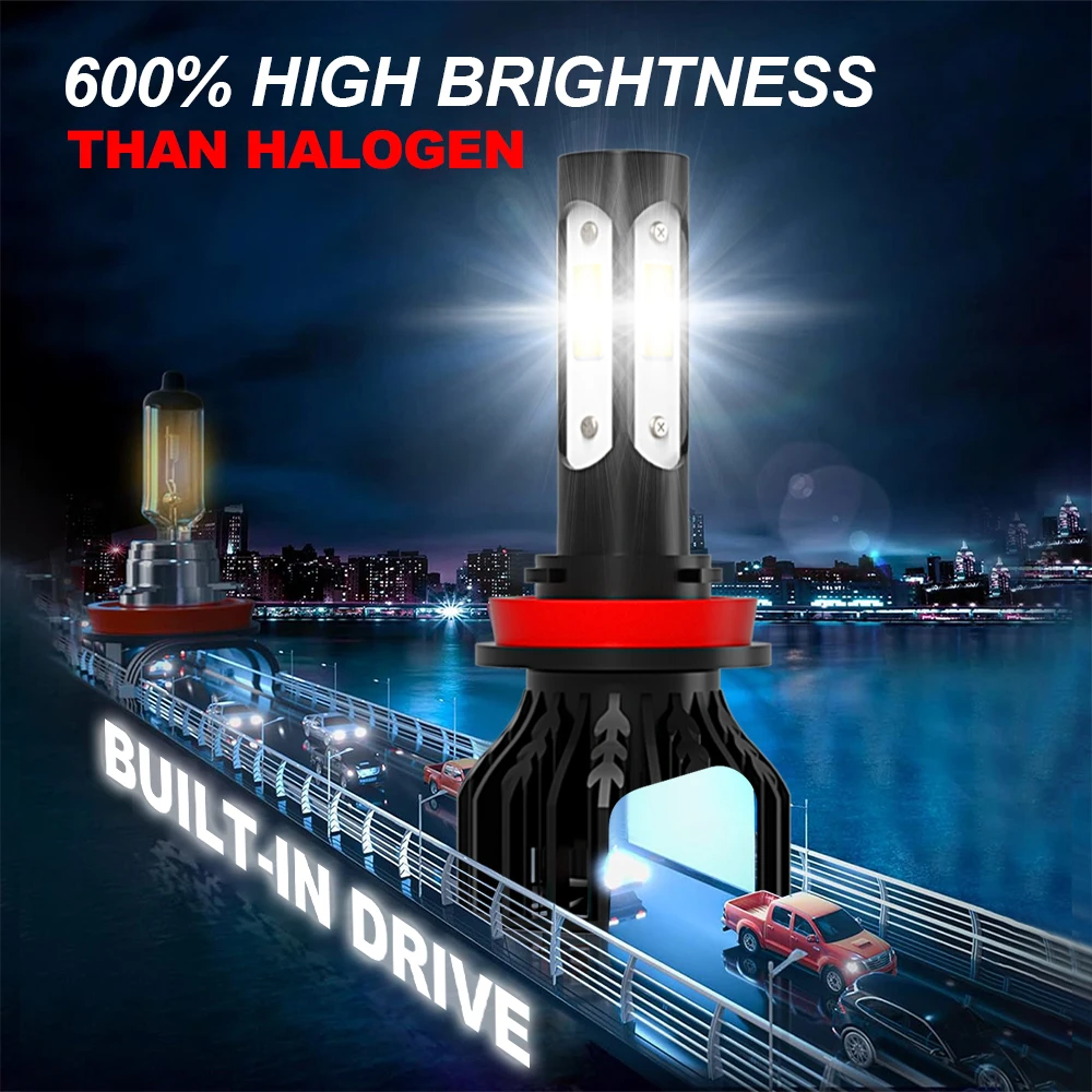 2/4/6Pcs LED 30000LM 헤드라이트 전구 Canbus 고출력 6000K 안개등 닛산 베르사 2021 2022