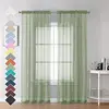 **84-Inch Bedroom Curtains, 2 Panels, Lightweight Transparent Design, Ideal for Study, Living, or Guest Rooms, Sage Green** 2