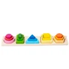 5 Sets Geometric Shape Sorting Stacking Toys, Early Learning Color & Shape Recognition Matching Toys 6
