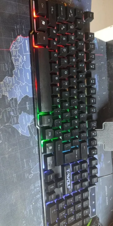 104 Keys Wired Keyboard RGB Colorful Gaming Keyboard Mechanical Feel keyboard Standard Keyboard for Windows Laptop Computer photo review