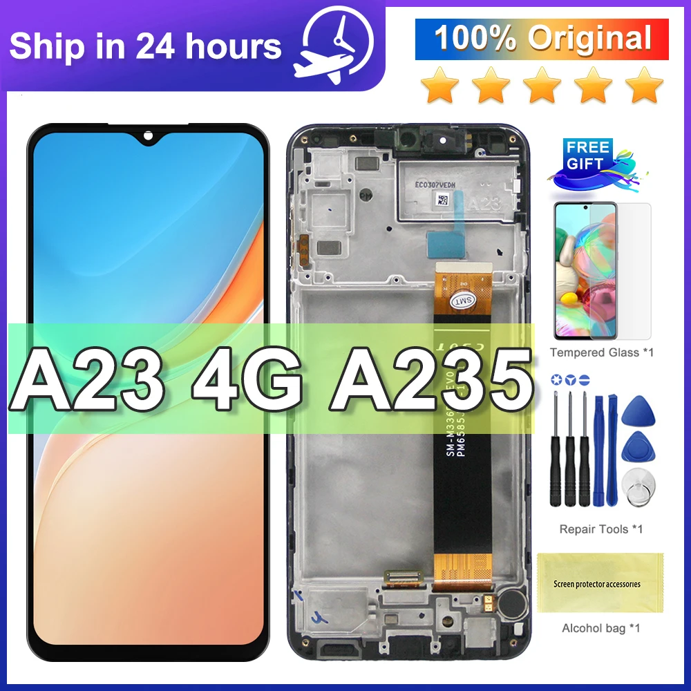 

6.6"Original For Samsung Galaxy A23 A235 SM-A235F/DS A235M LCD Display Touch Screen Digitizer Assembly For Galaxy A23 4G Display