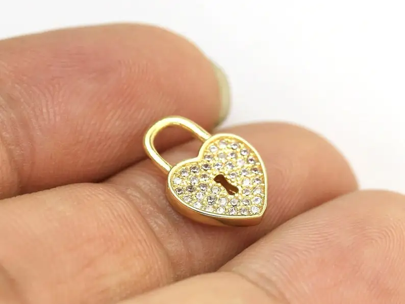 

6pcs Dainty Heart Earring Charms, Detachable Earring Charms, Real Gold plated, Earring Accessories, Jewelry making - G1001