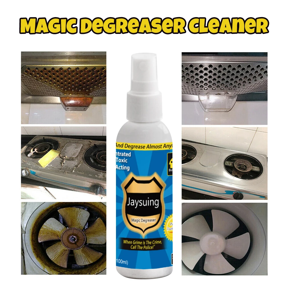 Jaysuing Degreaser Spray Kitchen Remove Stubborn Oil Stains Dilute Dirt Cooktop Oil Dissolving Quickly Reduce Grease Cleaner