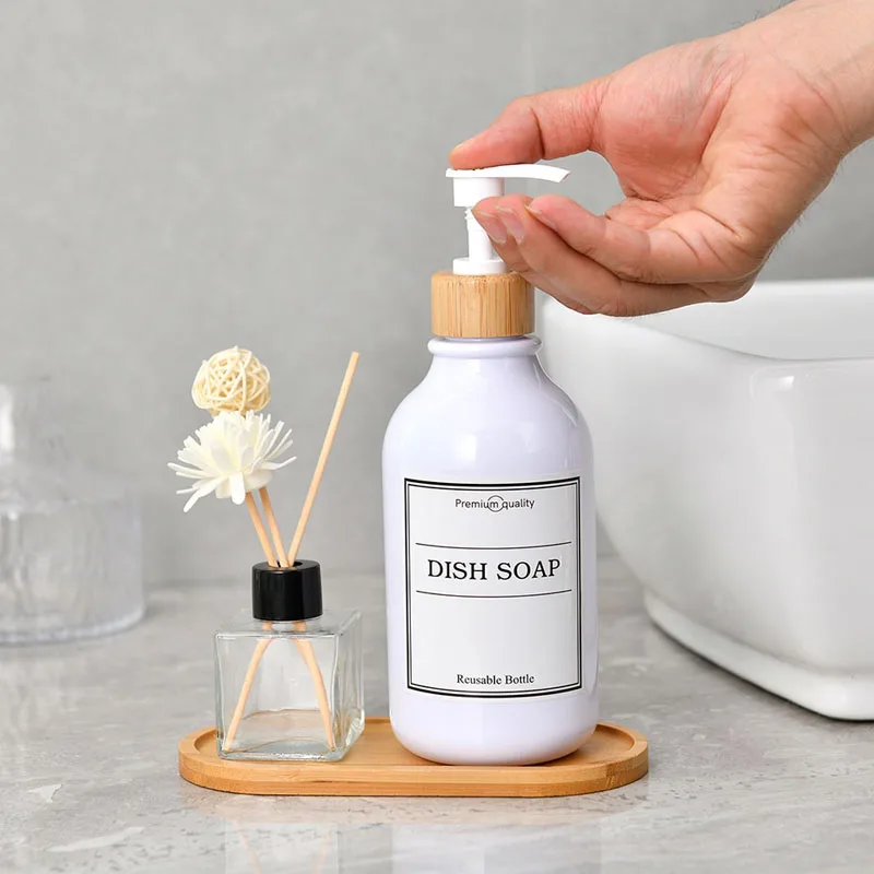 Soap Dispenser Tray Wooden Vanity Countertop Bottles Organizer Holder Round Square Candles Jewelry Storage for Kitchen