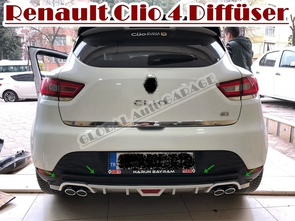 

For Renault Clio 4 Diffuser 2012 2013 2014 2015 2016 2017 2018 Extension Rear Bumper Attachment Car Auto Accessory Universal