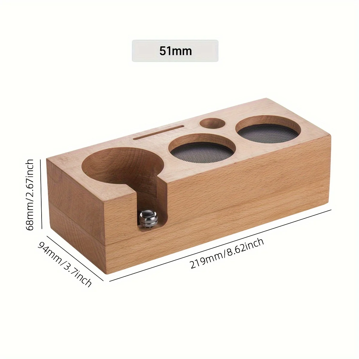 Pressacaffè In Acciaio Inox E Legno 51 Mm - Manomissione - Peso 280g