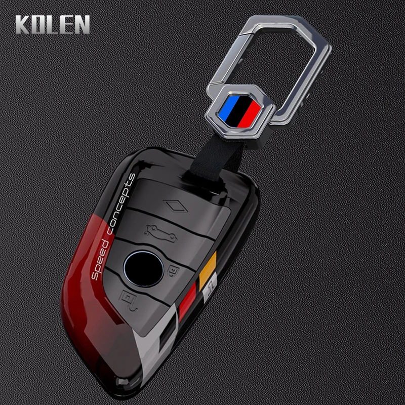 Sleek Carbon Fiber Style Car Key Case Cover