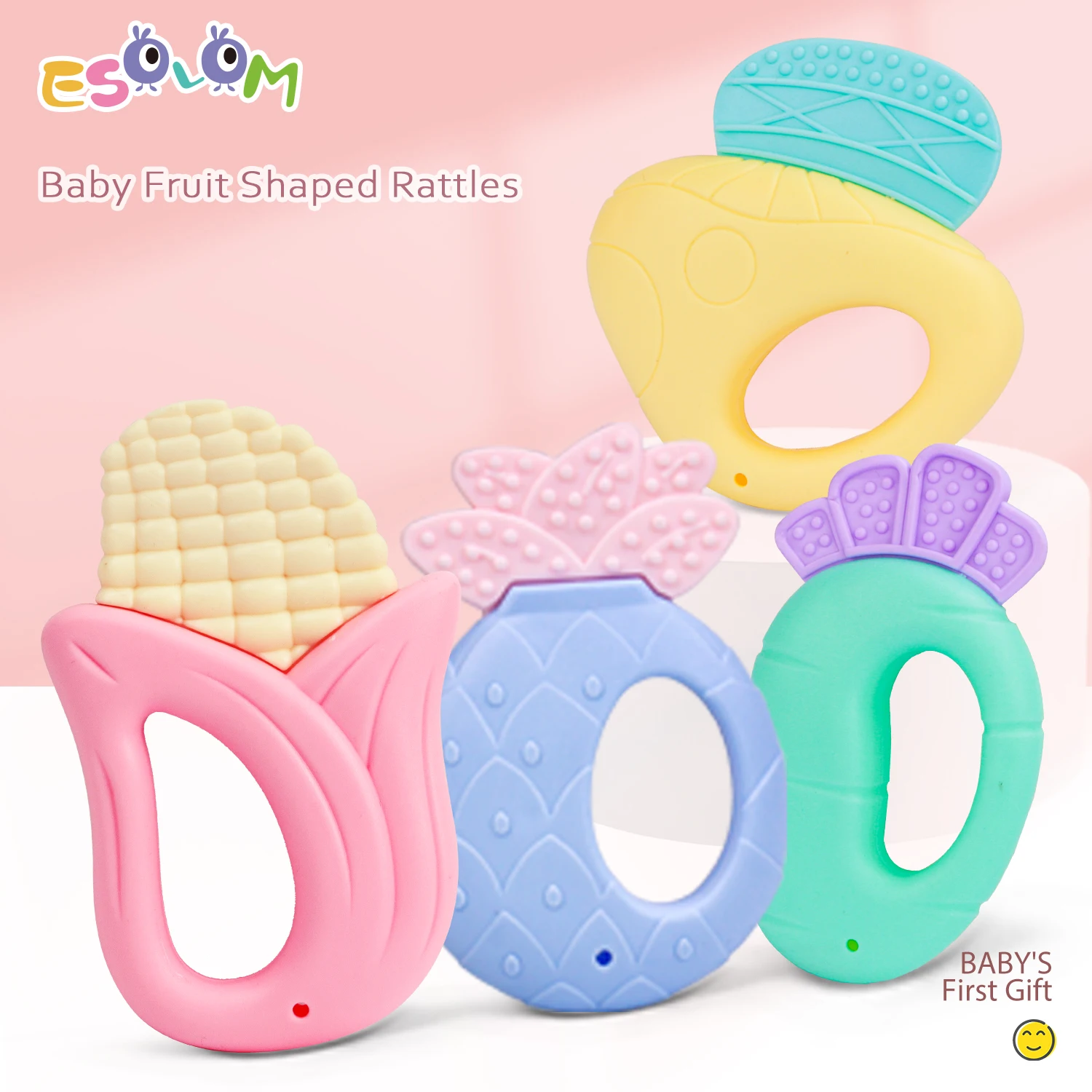4-Pack Fruity Baby Rattle 1