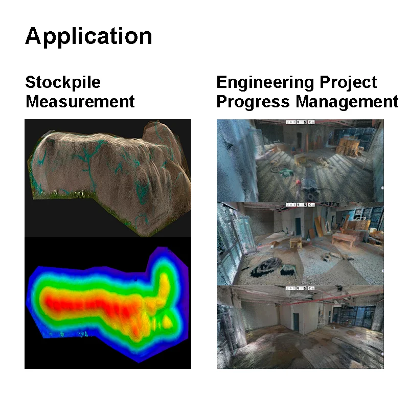 POV 고품질 3D 레이저 스캐너, 휴대용 라이다 컬러 포인트 클라우드, 고도로 통합된 카메라 드론 액세서리
