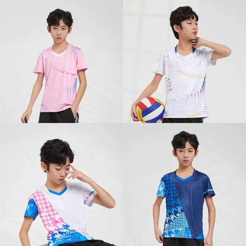 Tennis Shirt Acive Fashion For Men Women Kids Breathable Quick-Dry Badminton Running Workout