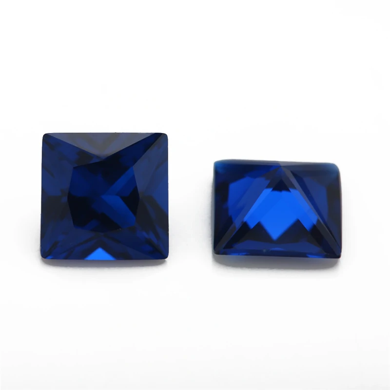 

Size 3x3mm~10x10mm Square Princess Cut 113# Blue Stones Loose Synthetic Spinel Gemstone Beads for Jewelry Making